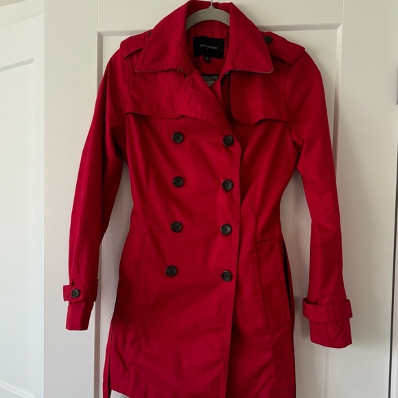 Banana Republic Pop Color Trench Coat Red size XS - Picture 3 of 13